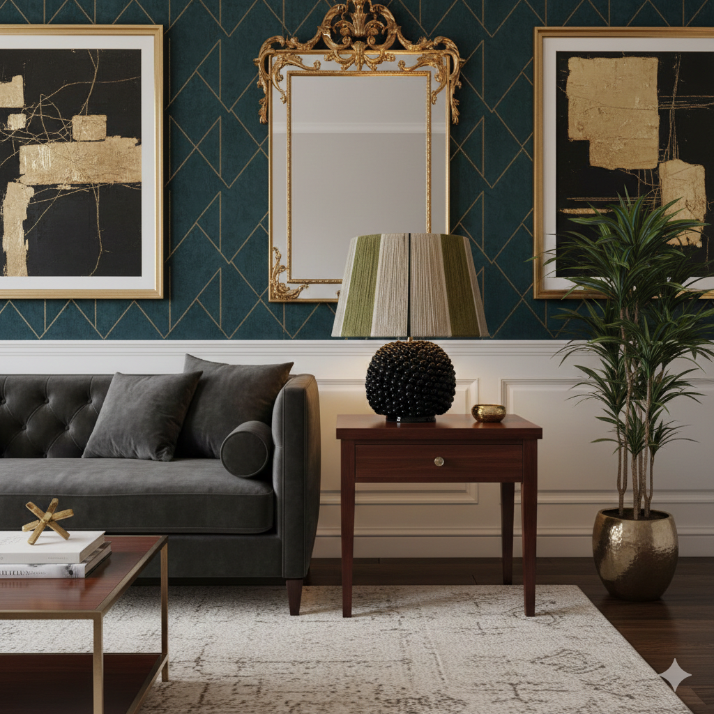 Stehlampe - Pinienzapfen rund schwarz