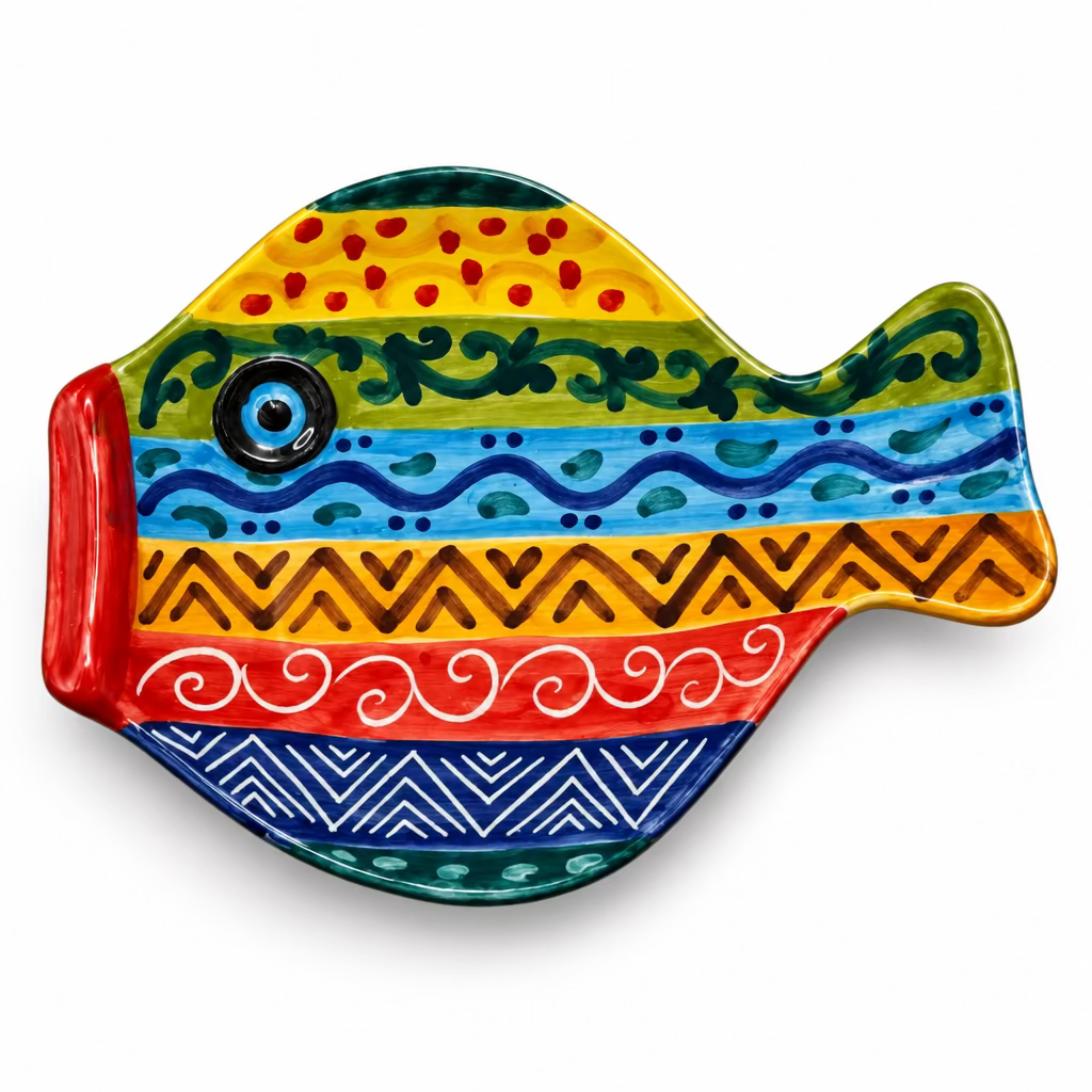 Fischteller/Piatto Pesce bunt 26x19 #7