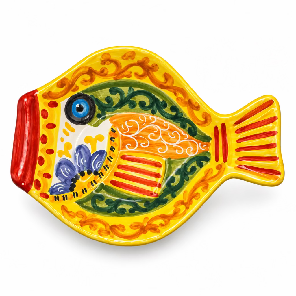 Fischteller/Piatto Pesce bunt 26x19 #1